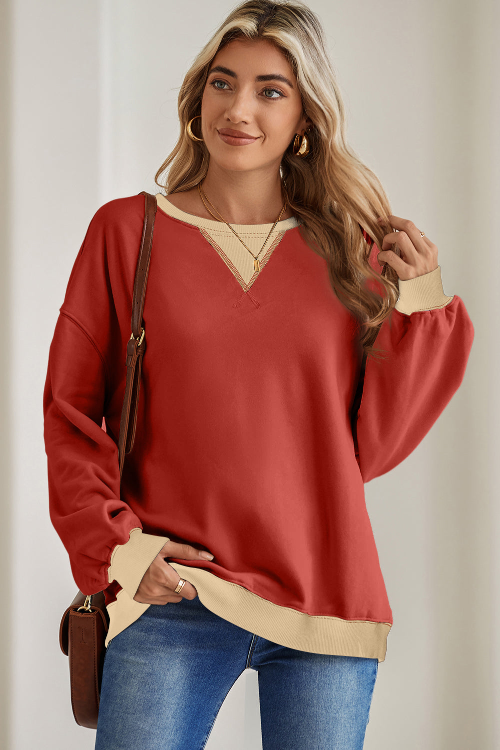 Drop Shoulder Crewneck Oversized Sweatshirt