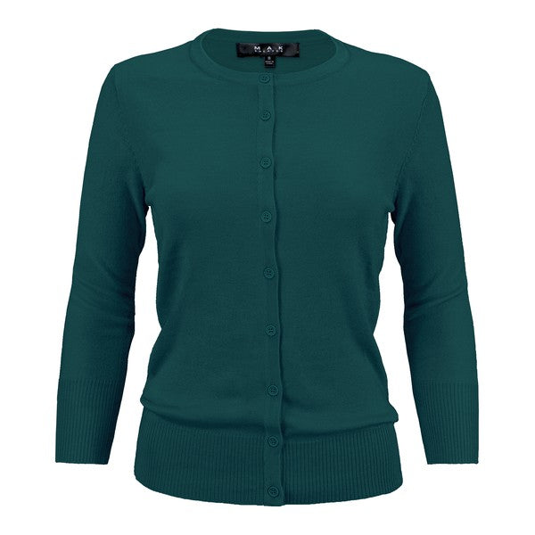 Crewneck Button Down Knit Cardigan Sweater  Shop One Place