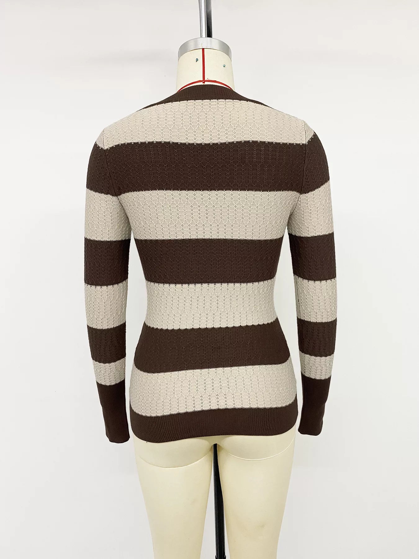 Striped V-Neck Knit Top  Shop One Place
