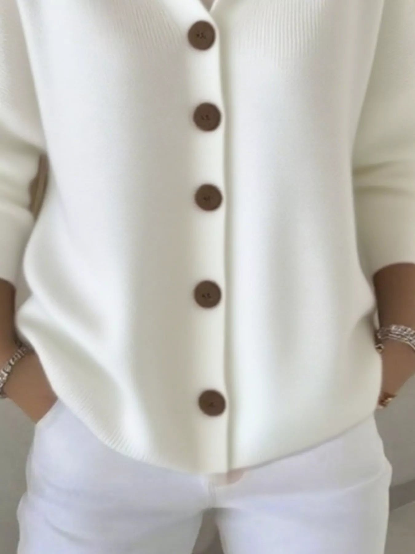 Full Size Button Up Long Sleeve Cardigan Plus Size  Shop One Place