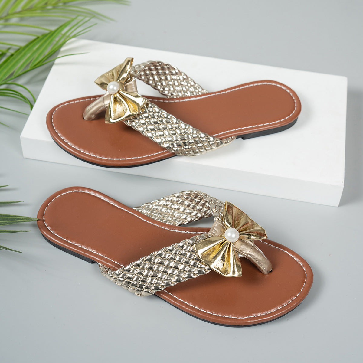 Toe Post Bow Sandals  Shop One Place