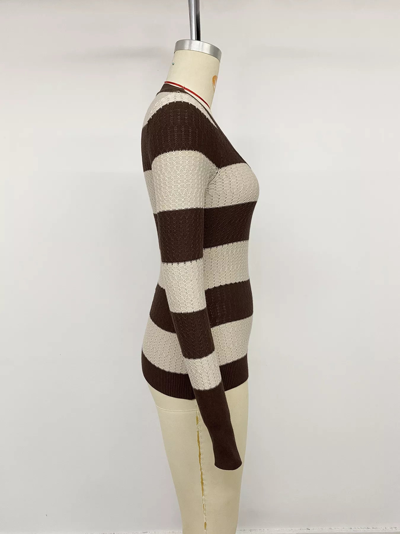 Striped V-Neck Knit Top  Shop One Place