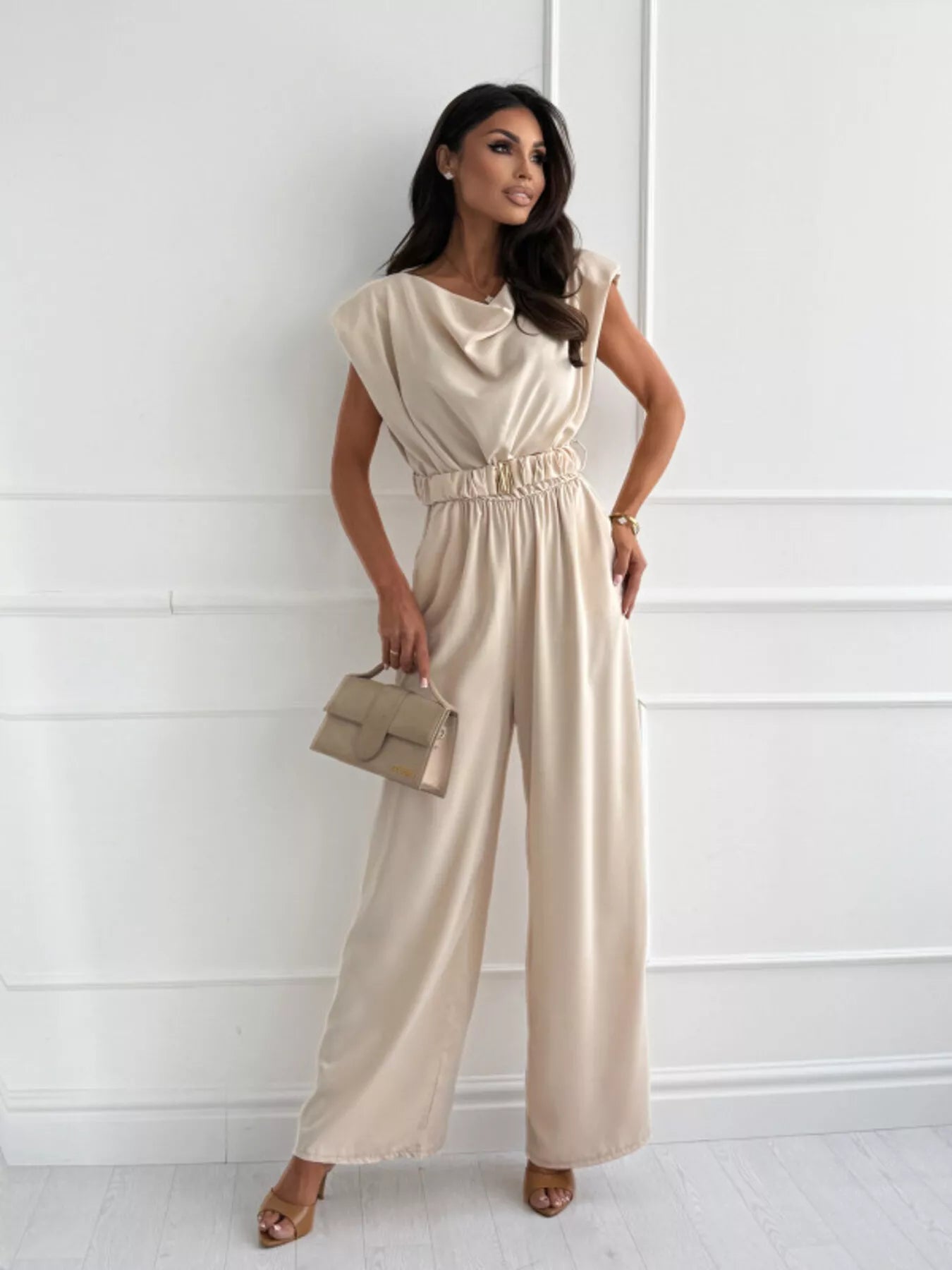 Cowl Neck Wide-Leg Jumpsuit  Shop One Place