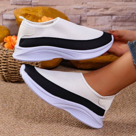 Mesh Contrast Flat Slip-Ons  Shop One Place