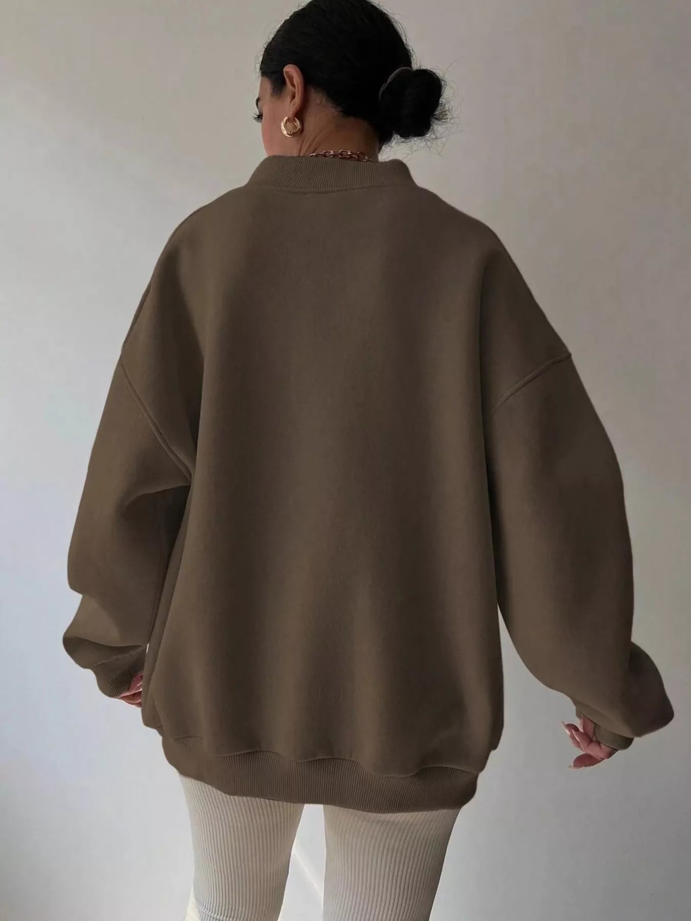 Dropped Shoulder Long Sleeve Oversized Sweatshirt  Shop One Place