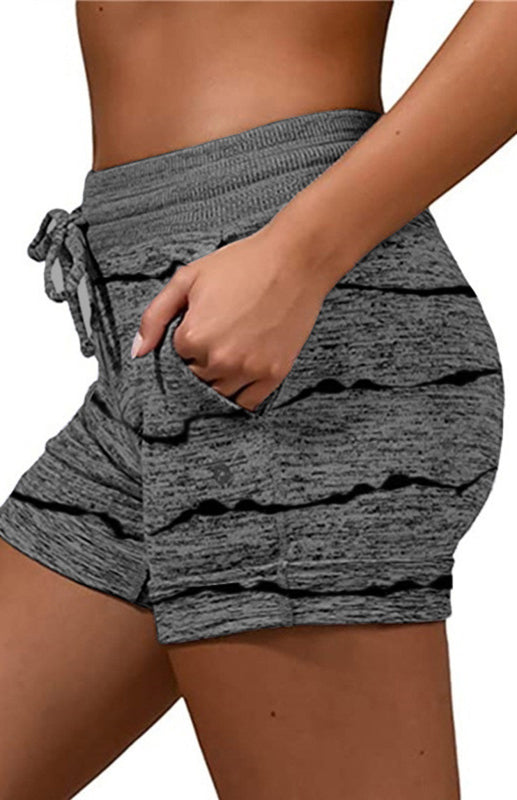 Ladies Casual Fashion Waist Stretch Shorts  Shop One Place