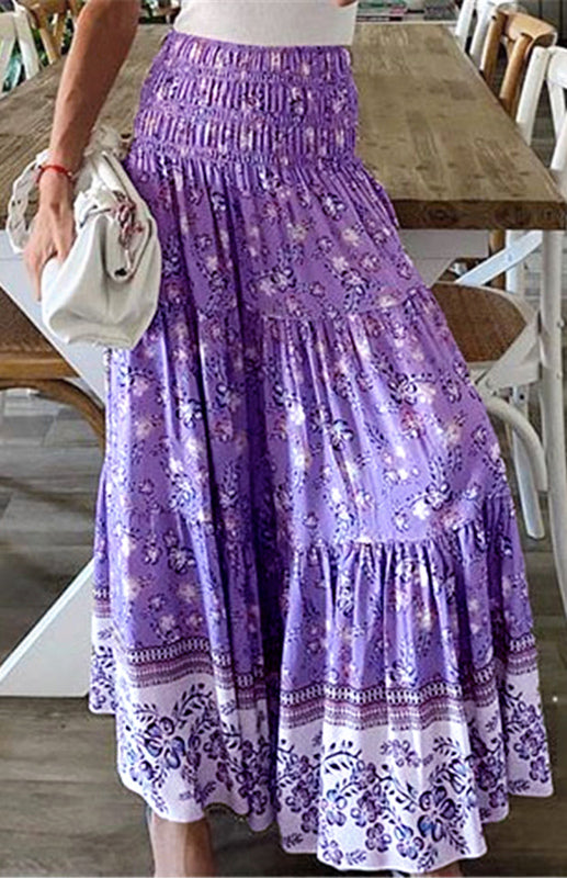 Ladies Casual Fashion Boho Print Skirt