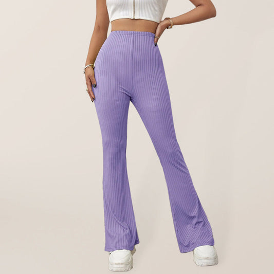Women's Knitted High Waist Flared Casual Trousers  Shop One Place