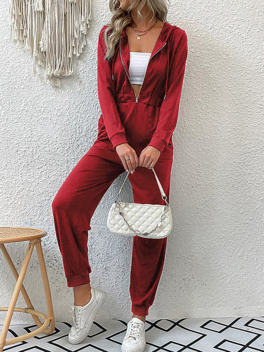 New women's solid color workwear casual jumpsuit  Shop One Place