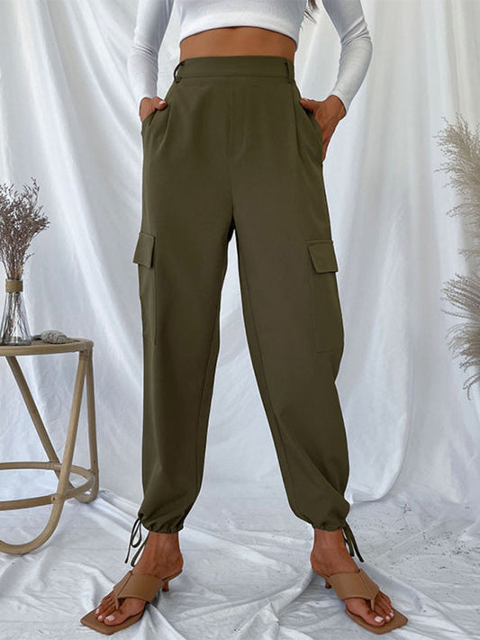 women's trousers solid color casual pants  Shop One Place