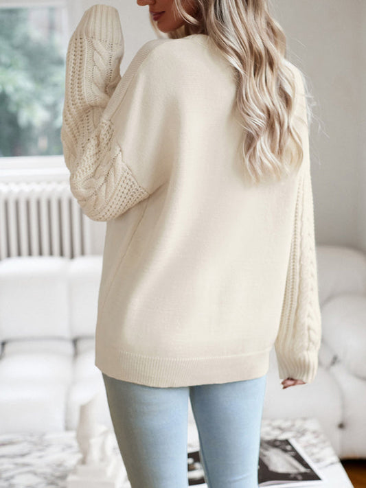Women's new casual round neck long sleeve knitted sweater  Shop One Place