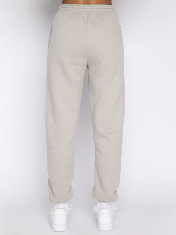 Women's new solid color stand-up collar zipper pullover long-sleeved sweatshirt and trousers suit  Shop One Place