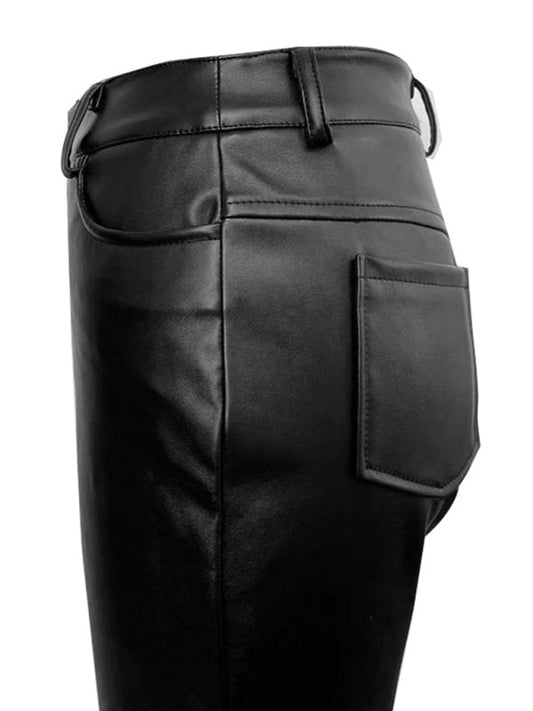 High waist slimming tight women's PU pants  Shop One Place