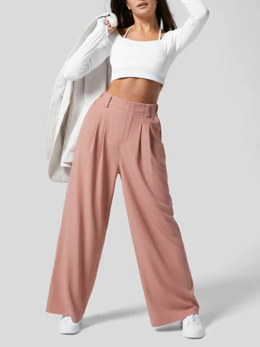 Women's Casual Loose Wide Leg Pocket High Waist Women's Pants  Shop One Place