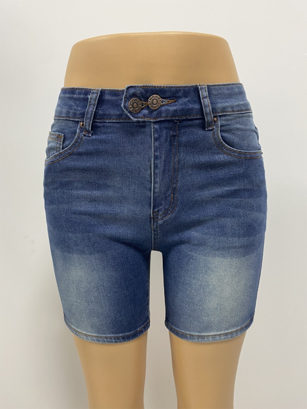 New American retro slim fit denim shorts