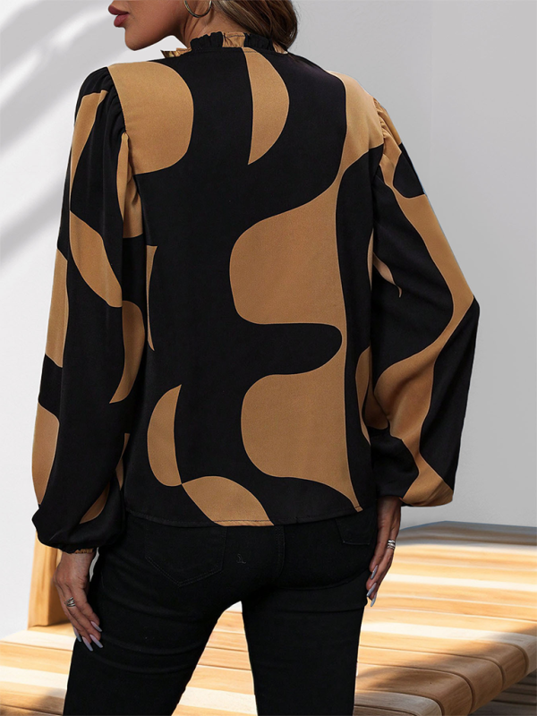 Geometric Print Long Sleeve Shirt