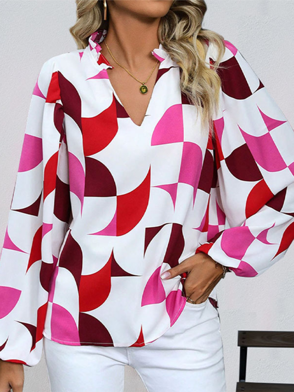 Geometric Print Long Sleeve Shirt