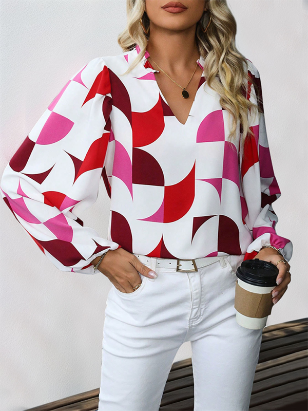 Geometric Print Long Sleeve Shirt