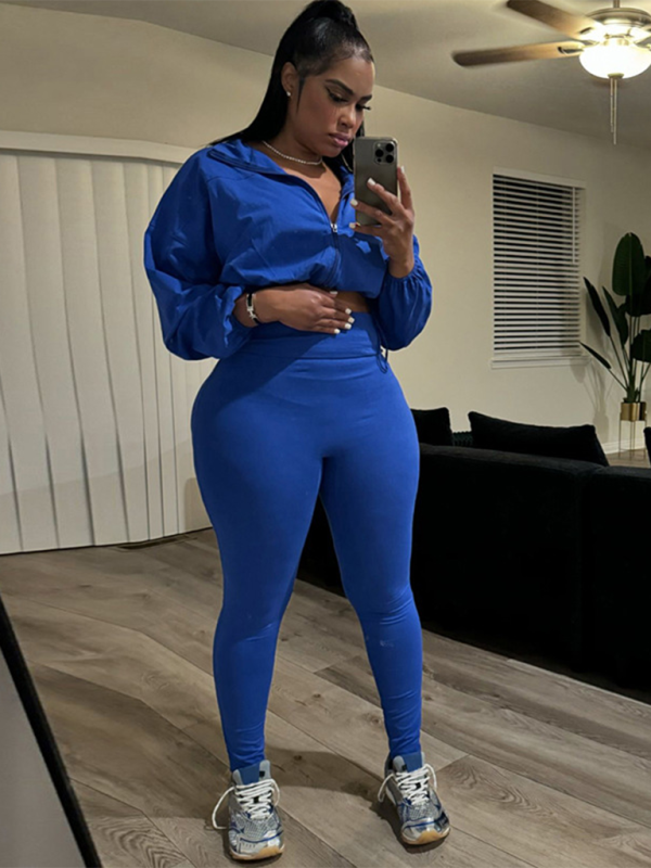 Sexy drawstring waist belly top high waist tight pants Suit