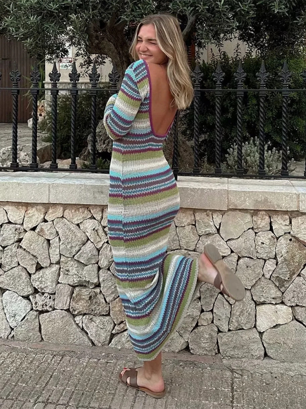 Striped knit dress