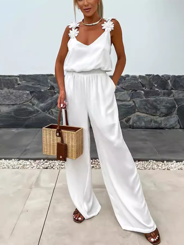 New Casual Loose Suspender Sleeveless Pocket Jumpsuit  Shop One Place