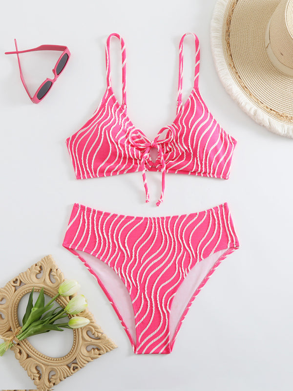 Stripe print bikini  Shop One Place