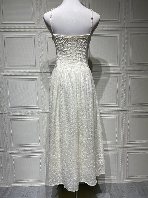 Solid color embroidered sexy elegant suspender dress  Shop One Place