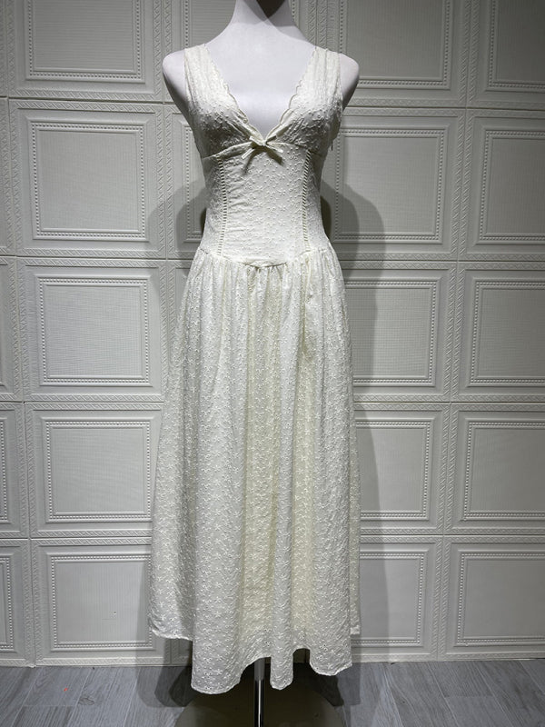 Solid color embroidered sexy elegant suspender dress  Shop One Place