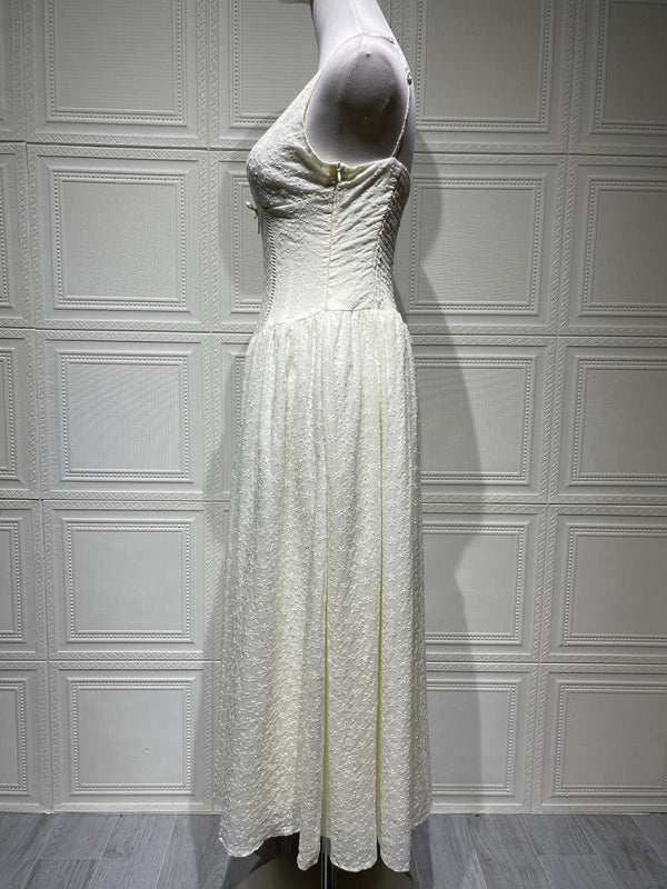 Solid color embroidered sexy elegant suspender dress  Shop One Place