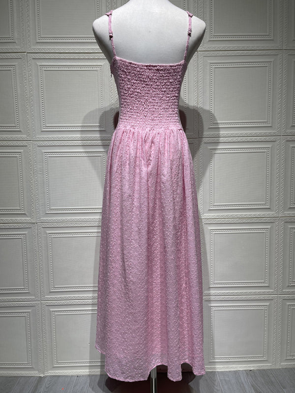 Solid color embroidered sexy elegant suspender dress  Shop One Place