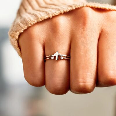 925 Sterling Silver Cross Ring