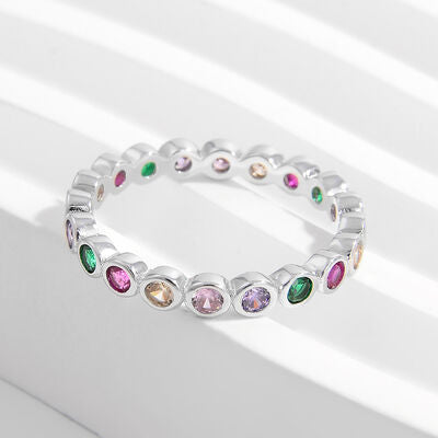 925 Sterling Silver Contrast Zircon Ring  Shop One Place