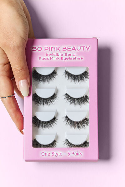 SO PINK BEAUTY Faux Mink Eyelashes 5 Pairs  Shop One Place