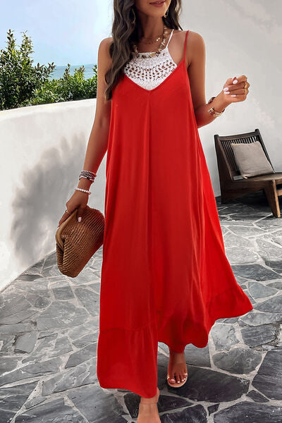 Backless Maxi Cami Dress with Pockets