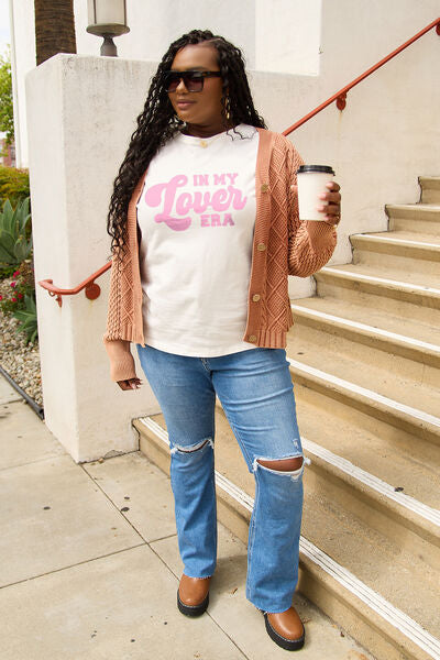 Simply Love Full Size IN MY LOVER ERA Round Neck T-Shirt  Shop One Place