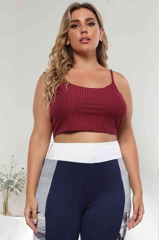Plus Size Ribbed Spaghetti StrapTop  Shop One Place
