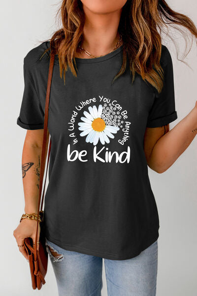 Graphic Round Neck Short Sleeve T-Shirt  Shop One Place