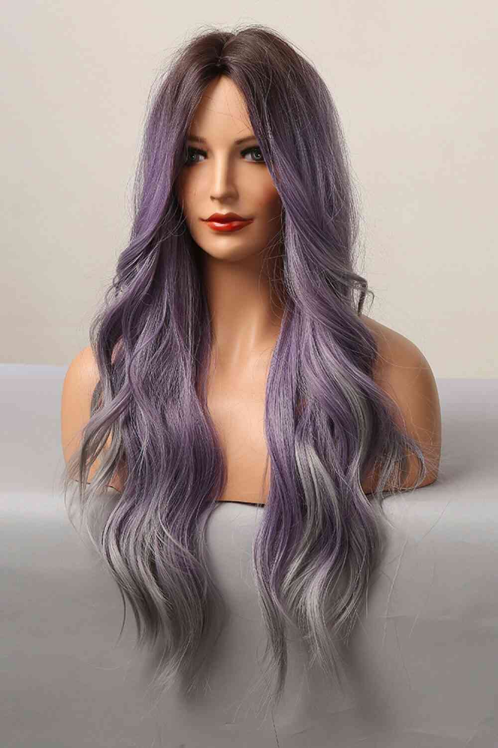 Elegant Wave Full Machine Synthetic Wigs in Purple 26''