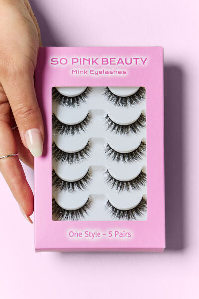 SO PINK BEAUTY Mink Eyelashes 5 Pairs