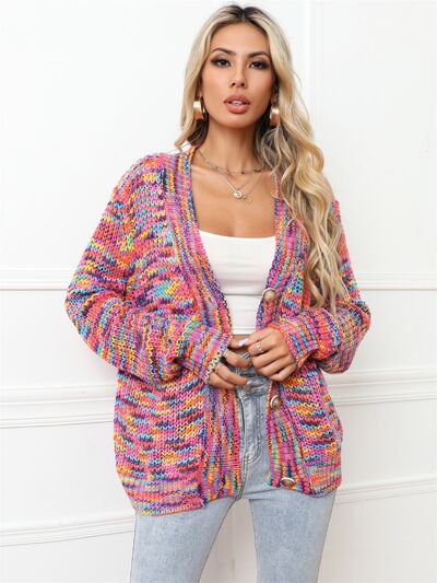 Button Up Dropped Shoulder Cardigan  Shop One Place