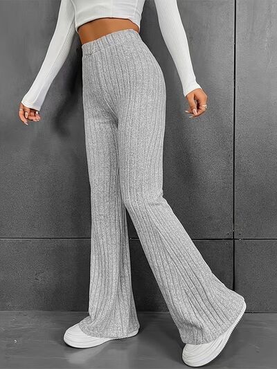 Ribbed High Waist Bootcut Pants