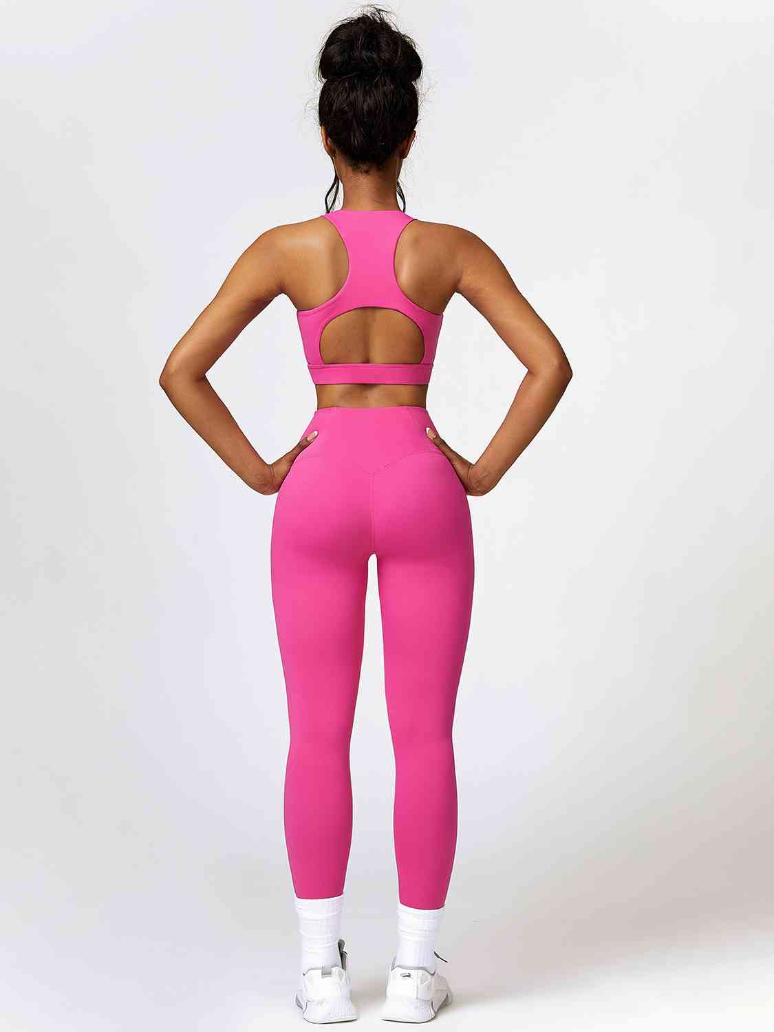 Cutout Cropped Sport Tank and Leggings Set