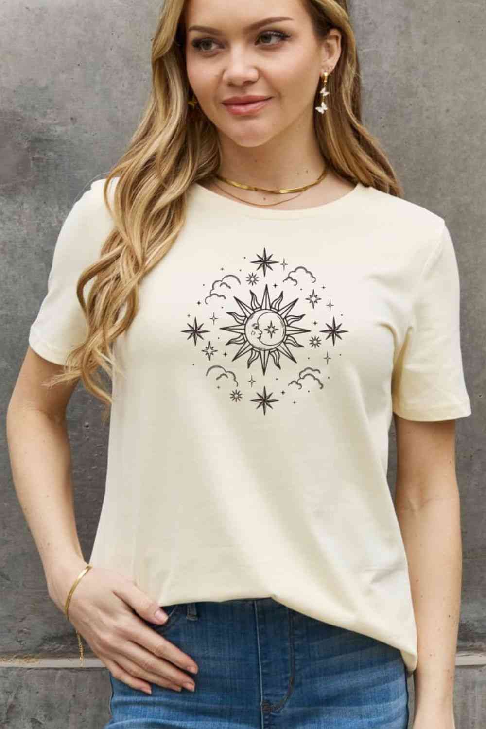 Simply Love Full Size Celestial Graphic Short Sleeve Cotton Tee