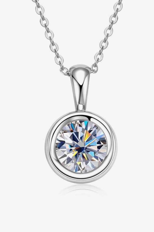 2 Carat Moissanite 925 Sterling Silver Necklace  Shop One Place