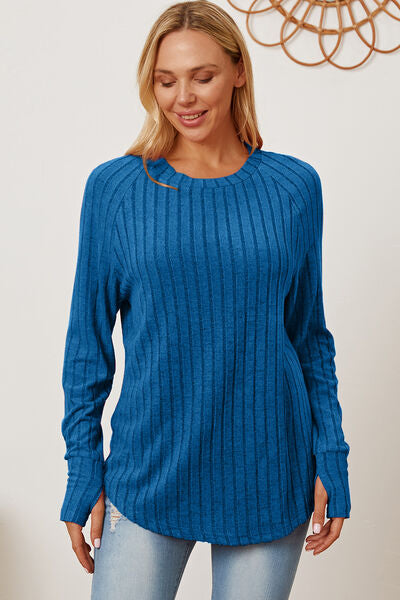 Ribbed Thumbhole Sleeve T-Shirt - Inclusive Sizes