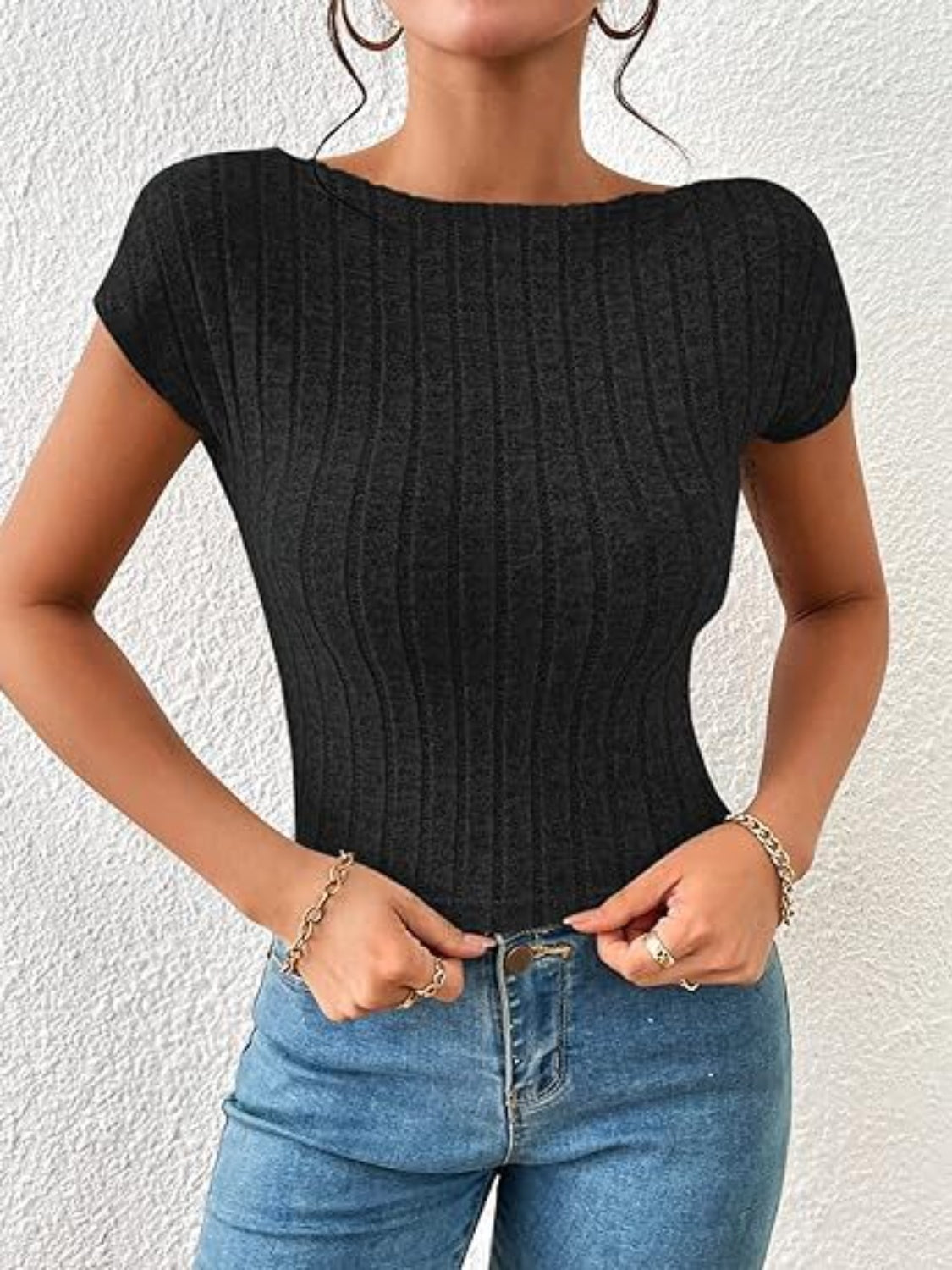 Backless Short Sleeve T-Shirt