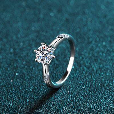 1 Carat Moissanite 925 Sterling Silver Ring