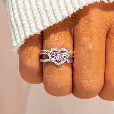 Heart Shape Zircon 925 Sterling Silver Ring  Shop One Place