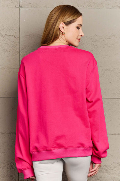 Simply Love Full Size Letter Graphic Round Neck Sweatshirt  Shop One Place