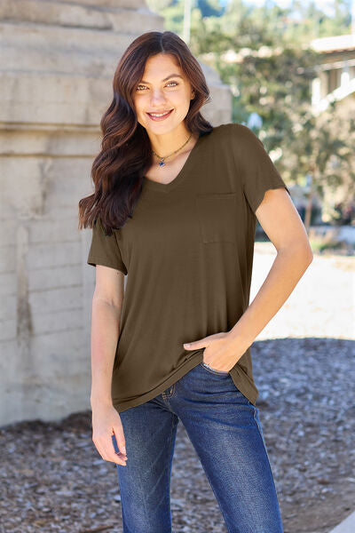 Basic Bae Full Size V-Neck Short Sleeve T-Shirt  Shop One Place